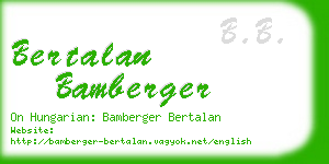 bertalan bamberger business card